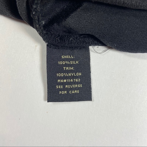 *final price* Vintage! 100% silk! black sleeveless with lace - Picture 7 of 8